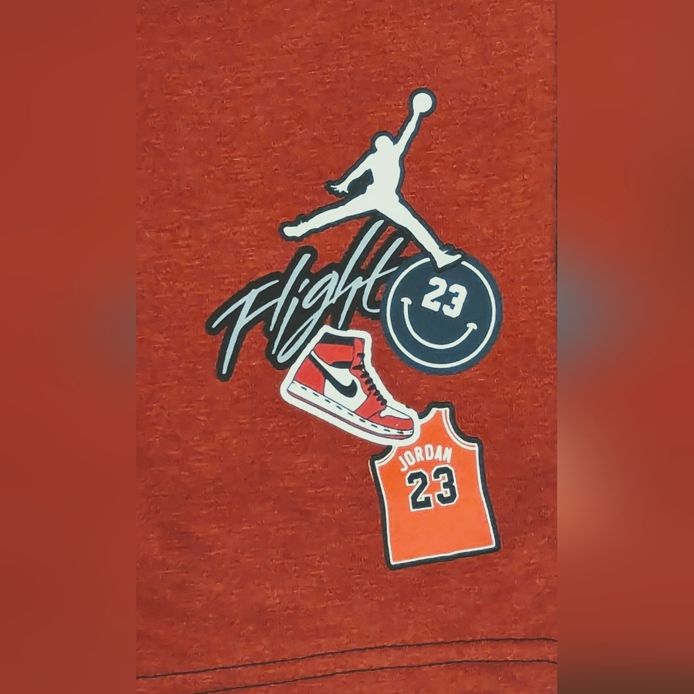 NWT Jordan Flight 23 2PC Short Set Boys Size 7 Black Orange Basketball Outfit - Picture 7 of 7
